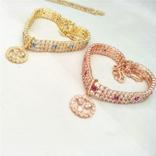 New Exquisite Bling Crystal Dog Collar Cute Pendant Shape Diamond Puppy Pet Shiny Rhinestone Necklace Collar Pet Dogs Accessory