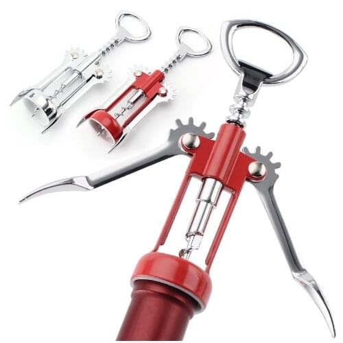 Stainless Steel Bottle Opener Waiter Metal Red Wine Opener Corkscrew Bottle Handle Bottle Pumps Corkscrews Cork Out Tool