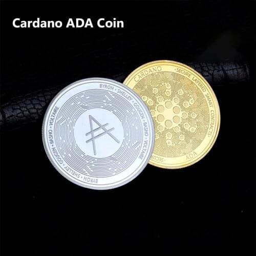 ADA Commemorative Plated Currency Coin Collection Gold/Silver Plated Bitcoin Dogecoin Metal Antique Imitation Physical Gift