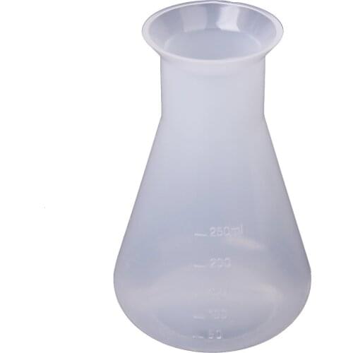 Plastic Transparent laboratory chemical Erlenmeyer flasks Container Bottle - 250 ml