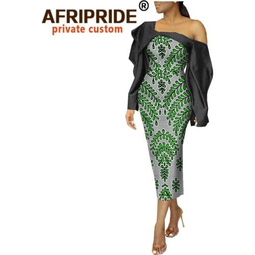 African Print Dresses for Women Fashion Bodycon Dress Casual Slim Fit Plus Size Long Sleeve Dashiki Outfits AFRIPRIDE A2025004
