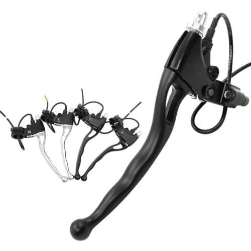 Electric Vehicle Full Aluminum Brake Battery Scooter Brake Handle with Power Switch M6 Rearview Mirror Hole