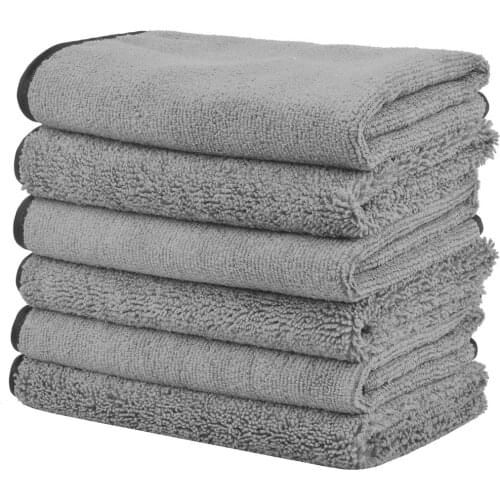 400gsm Home Microfiber Auto Wash Polishing Towel Window Care Car Drying Cleaning Cloths With Different Sides 3 PCS 40cmx60cm