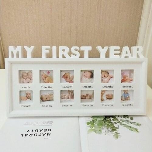 Newborn Rectangular Photo Frame DIY 0-12 Month Creative Can Put Hangable Baby Accessories Growth Commemorative Home Decorations