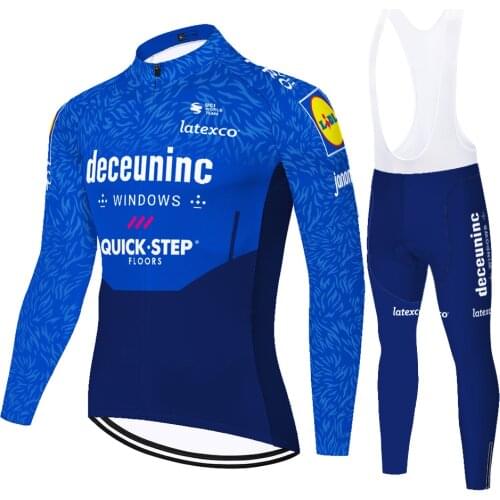 Team QUICK STEP 2021 Cycling Jersey summer spring quick dry Bike long pants Set long sleeve traje ciclismo hombre cycling set me