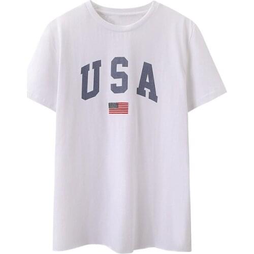 Oversize Women Soft Cotton O Neck Shirt 2021 Summer Fashion Ladies High Street Casual Loose Shirt Female Letter Shirt Top