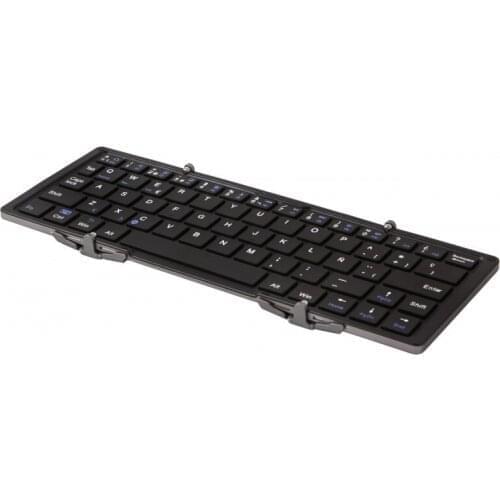 SilverHT Origami Portable Keyboard for Mobile QWERTY Spanish black, silver Bluetooth