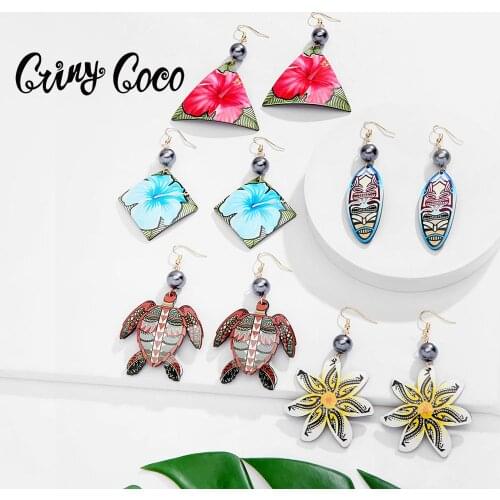 SophiaXuan Acrylic Drop Earrings Fashion Sunflower Pearl Jewelry Dangle Earring Brincos Bohemian Big Geometric Party for Women