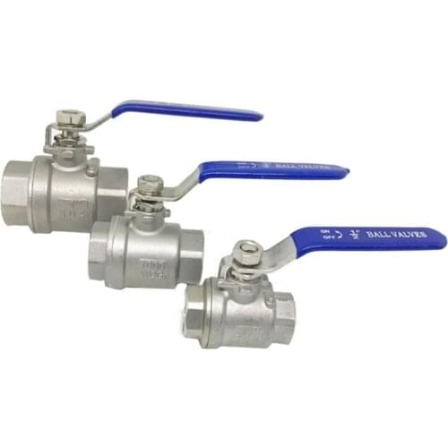 304 1/2" 3/4"1"two-piece stainless steel valve full-bore ball valve with vinyl handle threaded valve