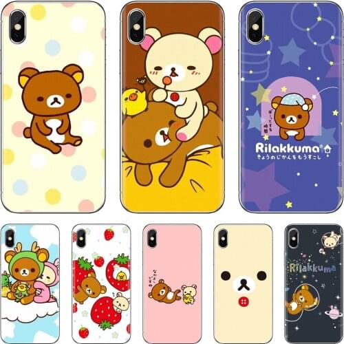 For Samsung Galaxy Note 3 4 5 8 9 S3 S4 S5 Mini S6 S7 Edge S8 S9 S10 Plus Japan Rilakkuma Teddy Relax Bear Silicone Case Housing
