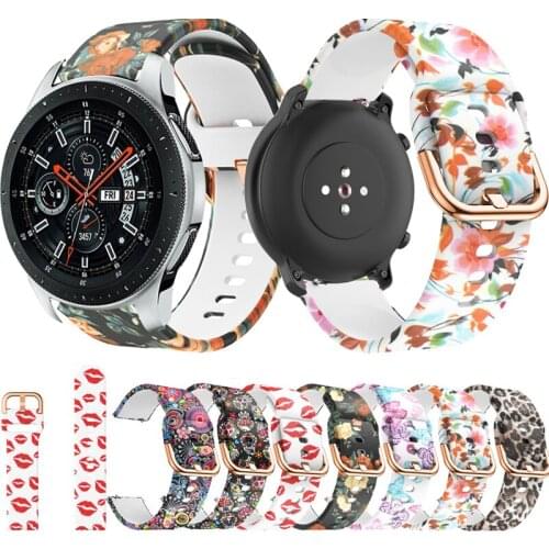 Printing Silicone Strap For Samsung Galaxy Watch 46MM/42MM Active 2 40MM 44MM Smart Wristband 20MM 22MM Watchband For Gear S3 S2