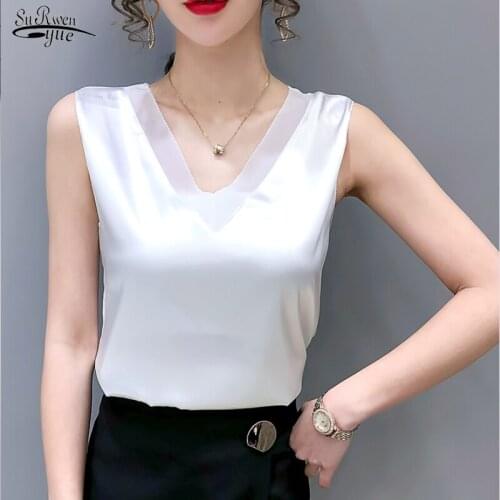 Plus Size Woman V-neck Silk Solid Blouses Satin Women Blouses Shirts Satin Blouse Tops Woman Lace Shirt Top Elastic Shirts 14340