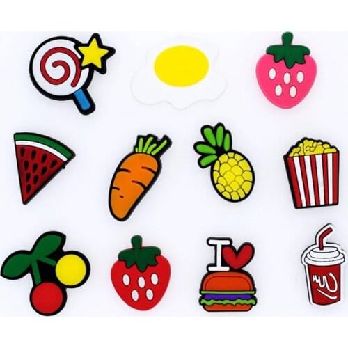 1Pcs Fruit Decoration Shoe Charms PVC Croc Charms Decoration for Bracelets Wristbands Adult Kids jibz Shoes Accesories