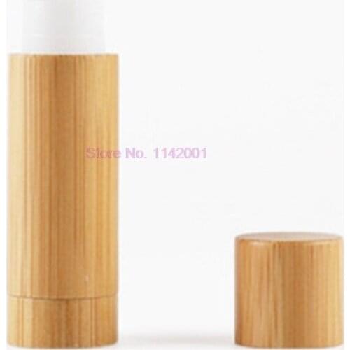 100pc/lot 5g Bamboo Empty Lip Gross Container Lipstick Tube DIY Container Lip Balm Tubes Natural Bamboo Lipstick Tube DIY Bamboo
