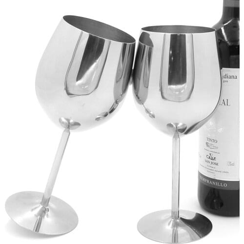 2Pcs 180ml/240ml/350ml/550ml High Quality Stainless Steel Goblet High-End Red Wine Glass Home Bar Drinking Glass Cup Wineglass