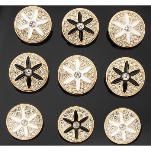 5Pcs/lot 18-25mm Fashion round diamond metal buttons coat suit trench jacket sweater cardigan womens clothes buttons C131