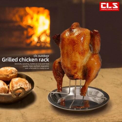 Barbecue Grilling Baking Cooking Non-Stick Pans Roast Chicken Rack With Bowl
