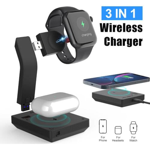 15W Wireless Charger for apple watch iwatch 6 5 4 3 2 smart watch dock stand Station 3 in 1