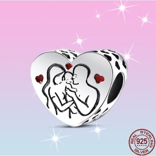 HOT SALE 100% Sterling Silver 925 Heart-Shaped Sweet Home Charms Beads Fit Original Pandora Bracelet For Women Jewelry