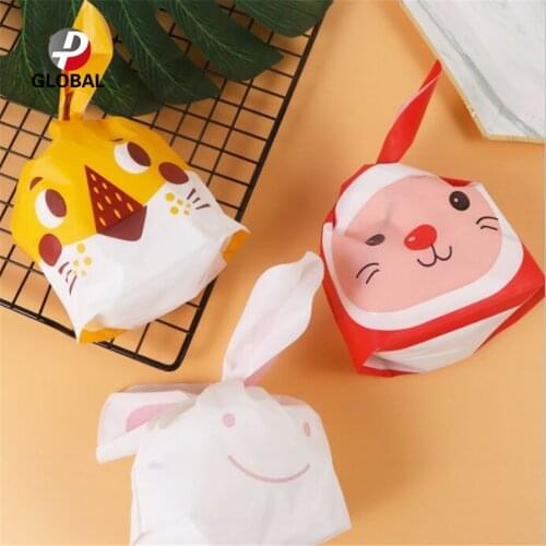 D&P 10/30pcs 13.5*22 cm Gift Bag Cute Rabbit Ear Cookie Bag For Candy Biscuits Snack Baking Package Wedding Favors Gifts