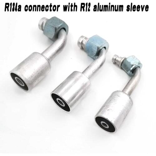 15pcs,Automotive air conditioning pipe fittings for 3/8 1/2 5/8 R134a interface with R12 aluminum sleeve hose fixture