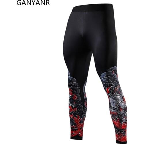 GANYANR Men Compression Pants Running Tights Leggings Sportswear Gym Fitnness Basketball Sexy Sport Yoga Long Winter Track Skins