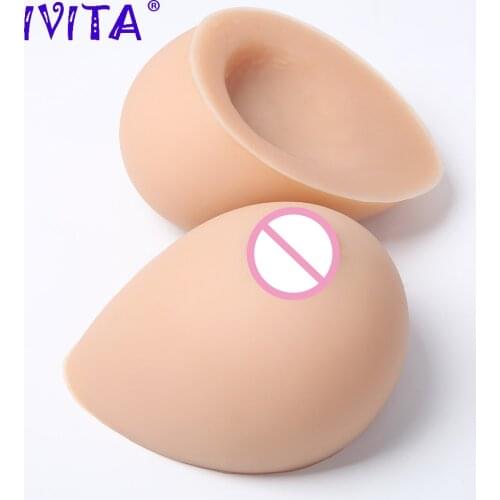 IVITA 100% Realistic Silicone Breast Forms Artificial Fake Boobs False Breasts G Cup for Crossdresser Drag Queen Protection Sets