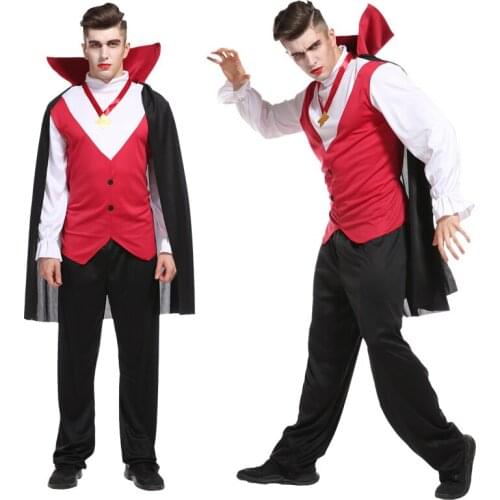 Halloween Costume Adult Male Vampire Cosplay Clothing Party Childrens Performance Clothing For Christmas Gift No Weapon