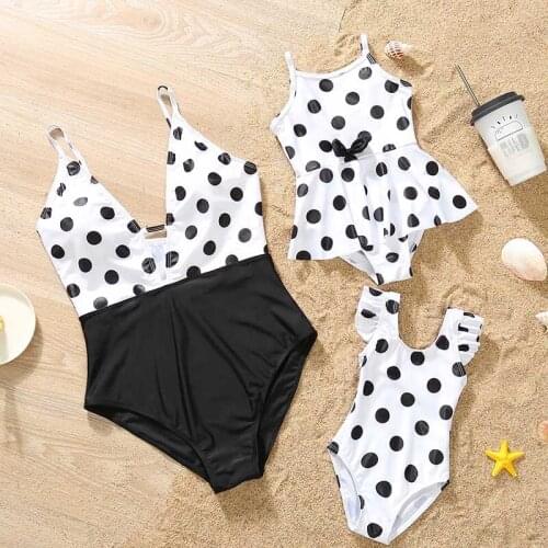 Summer Clothes Outfits Mommy and Me Cute Dot Swimsuit Bikini for Family Mother Daughter Matching
