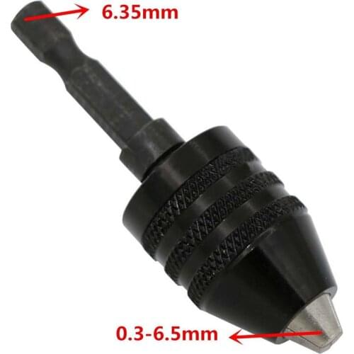 Small 0.3-6.5mm Drill Plug Adapter Shank Bit Keyless Mini Chuck Hex 1/4 UK