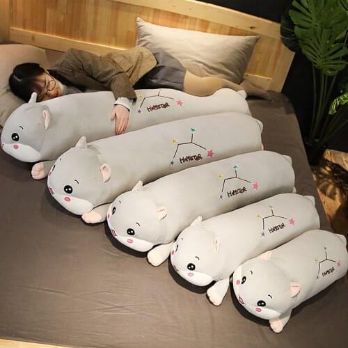 Soft Pillow Hamster Plush Toy for Children Office Plush Anime Stuffed Doll Animal Long Pillow Soft Cushion Girl Gift