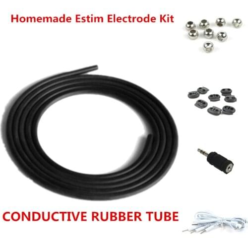 Homemade E-stim DIY Electrodes CONDUCTIVE RUBBER TUBE Kit for Electrosex Gear ESTIM TENS Unit