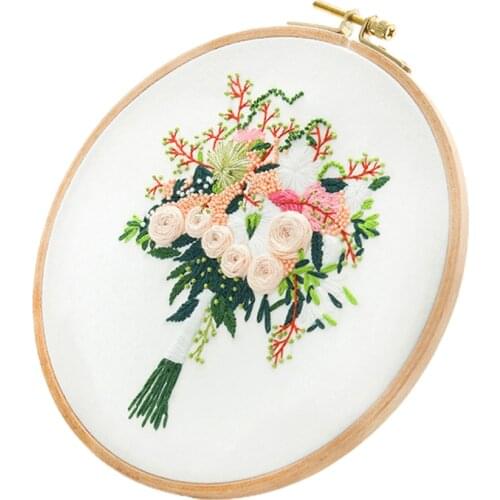 With Flowers Plants Pattern Embroidery Material Sewing Tool Beginner Kit Christmas Series Package Needle Arts And Crafts