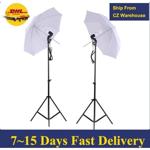Photo Studio Lighting Kit 2Pcs 2m/6.6ft Light Stand For Photo stodio Photography Shooting Flash White Soft Light Umbrella Kits