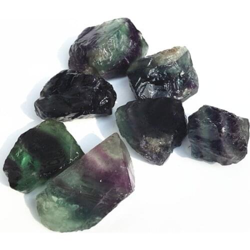 Natural small size rough stripe fluorite crystal stone