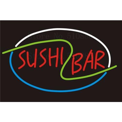 NEON SIGNS For SUSHI BAR restaurant Beer Wine Real GLASS Tube BAR PUB Signboard Display Decorate Store Shop Light Sign 17*14"