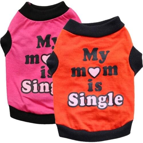Small and Medium-sized Dogs Pet Dog Clothes Fashion Trend Candy Color Printing Letters Breathable Vest T-shirt Short Sleeves