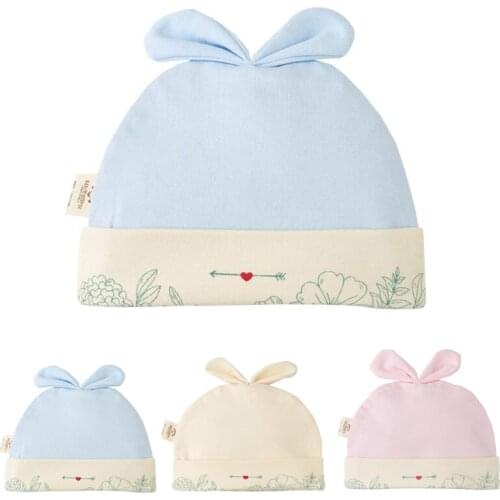 Solid Cotton Newborn Baby Tire Caps With Ear Girls Boys Sun Hats With Bow 2020 Spring Summer Baby Girls Clothing Accessories