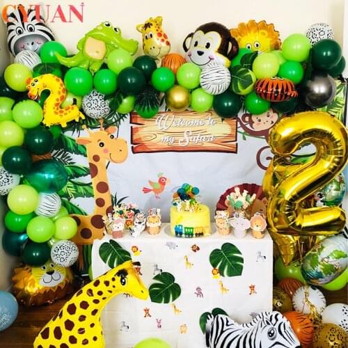 Safari Birthday Party Supplies Animal Balloons Party Tableware Jungle Decorations Boy 1st Birthday Party Decorations Baby Shower