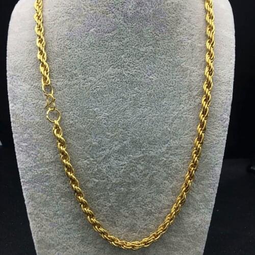 Luxury Mens Jewelry 6MM 20 Inches Thick Compact Gold Cuban Necklace Link Chain for Unisex Motorcycle Party Hip Hop Jewelry