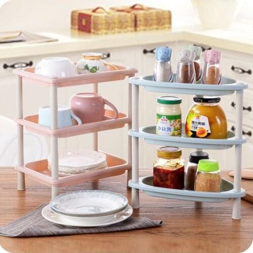 Stackable 3-layer kitchen shelving kitchen storage rack Storage Shelving Seasoner Rack Home Organizer