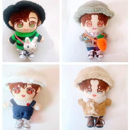 Shu cotton wool fisherman hat 20cm suit 20cm exo baby dress Star doll change to a bean backpack doll clothes