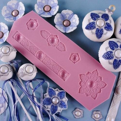 Gemstone Flower & Jewelry Silicone Mold Fondant Mould Cake Decorating Tool Chocolate Gumpaste Mold Sugarcraft Kitchen Gadget