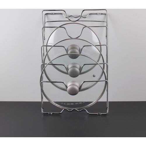 Behogar Pot Lid Storage Rack 5-Layer Metal Pot Covers Holding Storage Rack for Home Kitchen Save Space Pan Lid Storage Holder