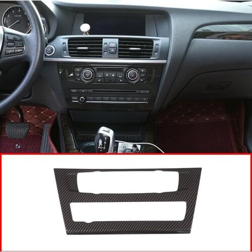 Carbon Fiber Style ABS For BMW X3 F25 2011-2017/X4 F26 2014-2017 Car ABS Matte Chrome Center CD Panel Cover Trim Accessories