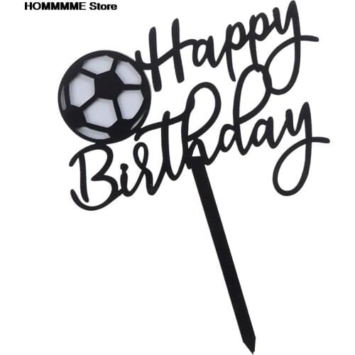 Cake Decorations New Football Acrylic Cake Topper Novelty Soccer Happy Birthday Cake Topper For Boys Birthday Sports Party
