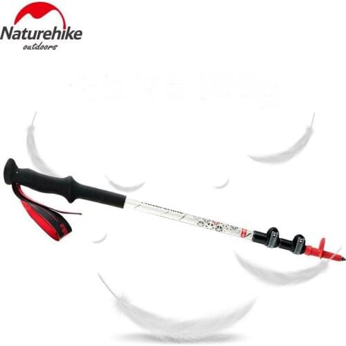 Outdoor Carbon Fiber Aluminum 3Section Adjusts Alpenstock Tungsten Steel Tip Ultralight Walking Stick Hiking Trekking Pole 185g