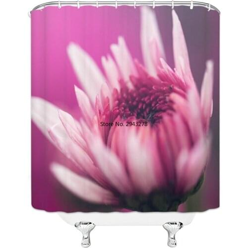 Unique Design Beautiful Bright Rose Pattern Hanging Shower Curtain Waterproof Mildew Family Bathroom Decoration