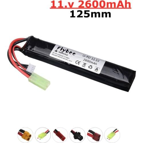 Water Gun 11.1V 2600mAh 40C Max 60C For Mini Airsoft BB Air Pistol Electric Toys Guns Parts upgrade 11.1v 2200mah to 2600mah