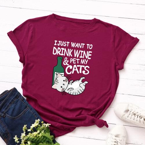 Women Short Sleeve Cotton T-Shirts Graphic Tees Summer Tee Tops for Female Loose Casual Oversized Tee Clothes Pet My Cats Print
